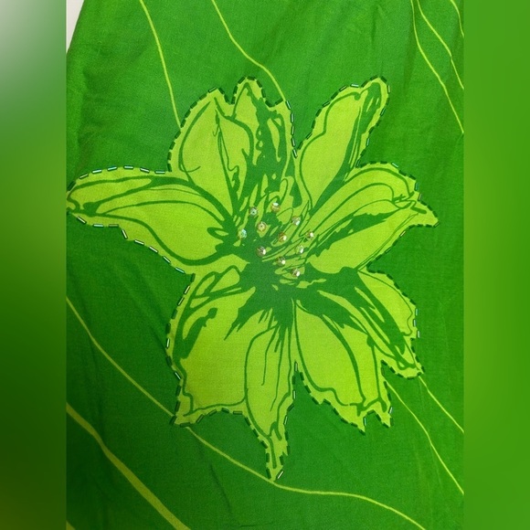 VTG Y2K R&K Originals Midi Dress Women Size 10 Beaded Sequins Floral Slits Hem - Picture 8 of 15